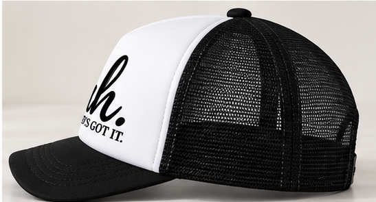 Nah. God’s Got It. Trucker Hat | Black & White Christian Faith Hat