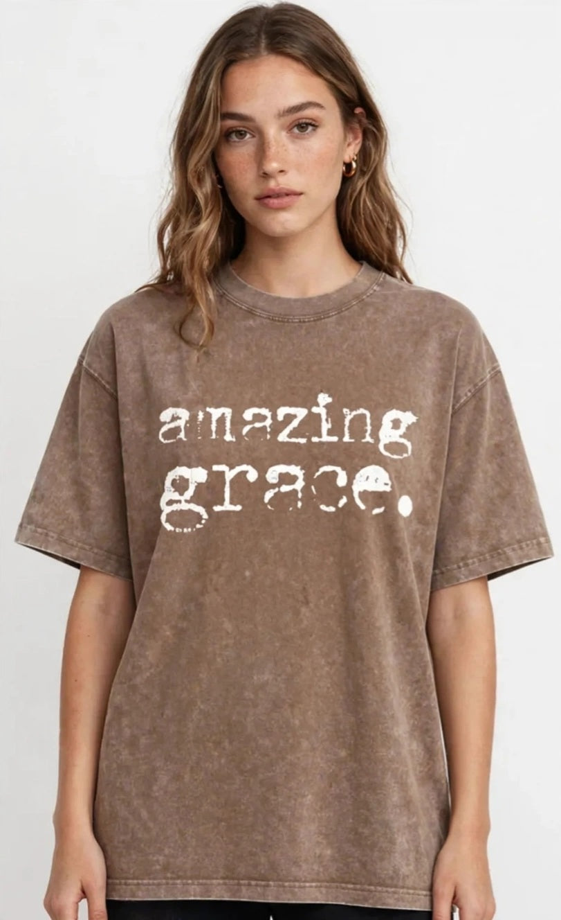 Amazing Grace Vintage Washed Christian T-Shirt