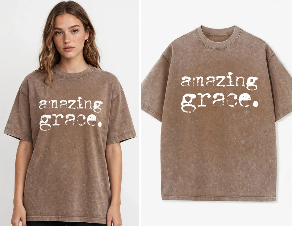 Amazing Grace Vintage Washed Christian T-Shirt