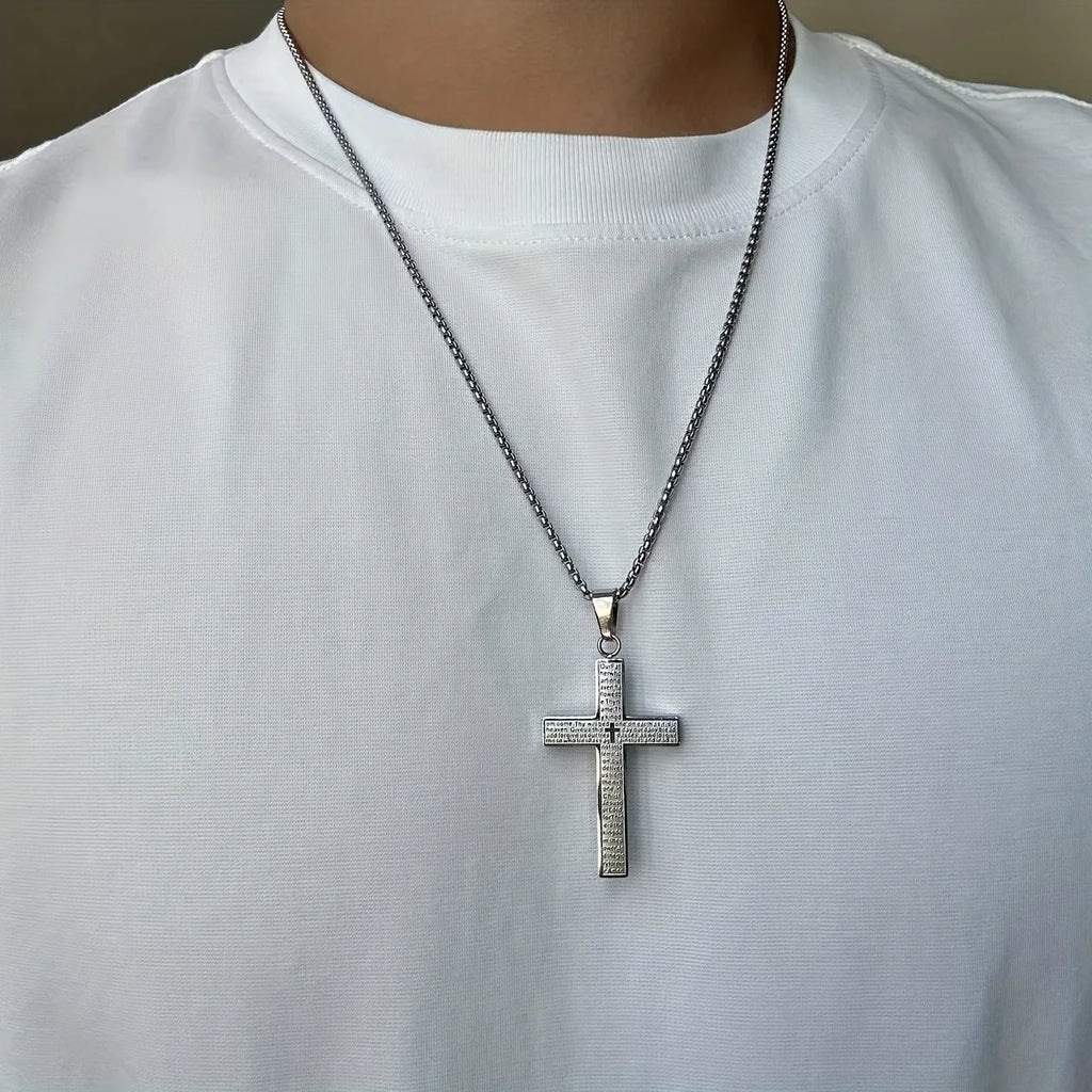 Engraved Cross Necklace