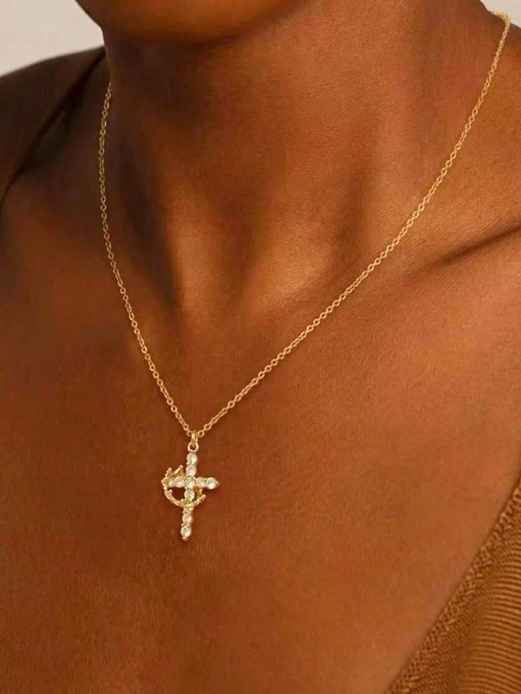 Crown Cross Necklace
