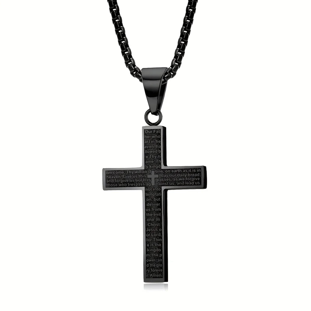 Engraved Cross Necklace