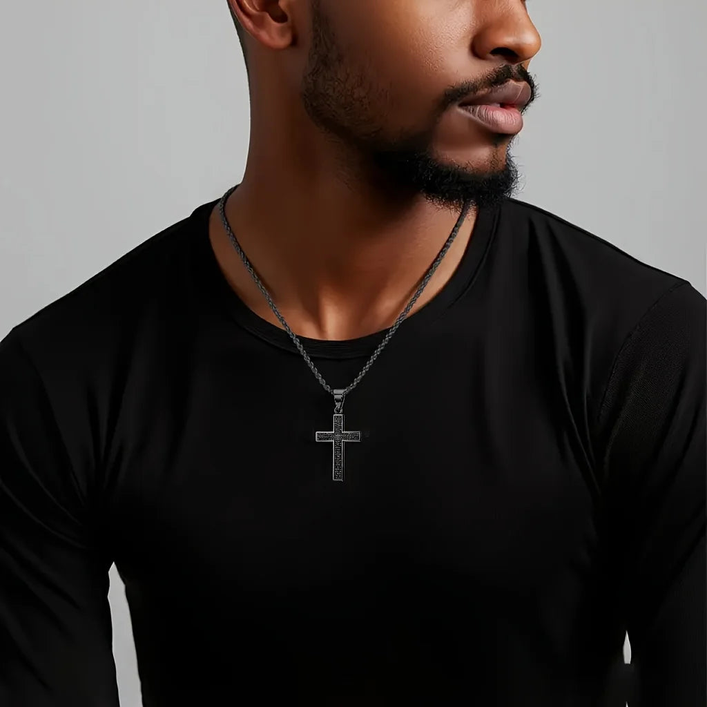 Engraved Cross Necklace