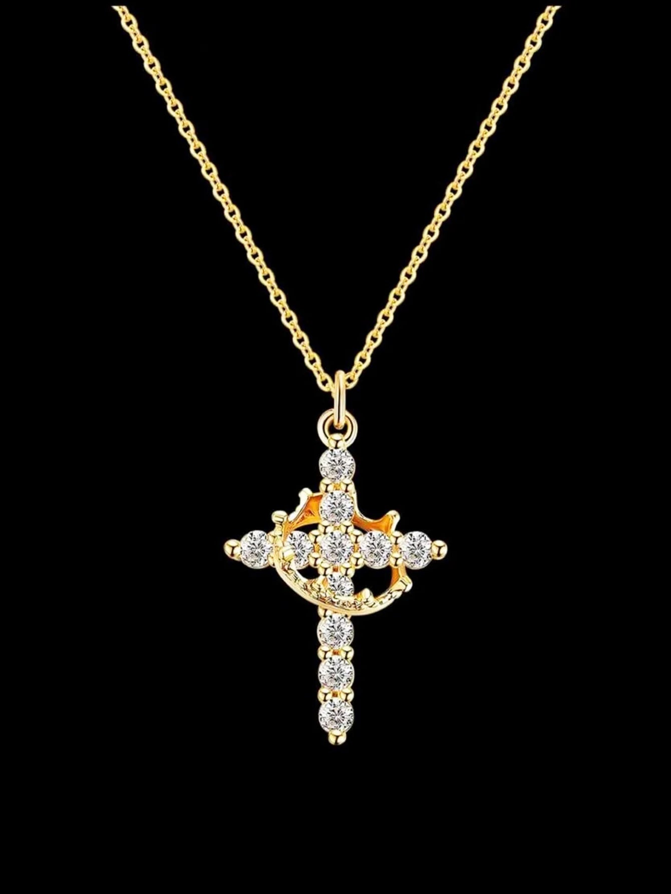 Crown Cross Necklace