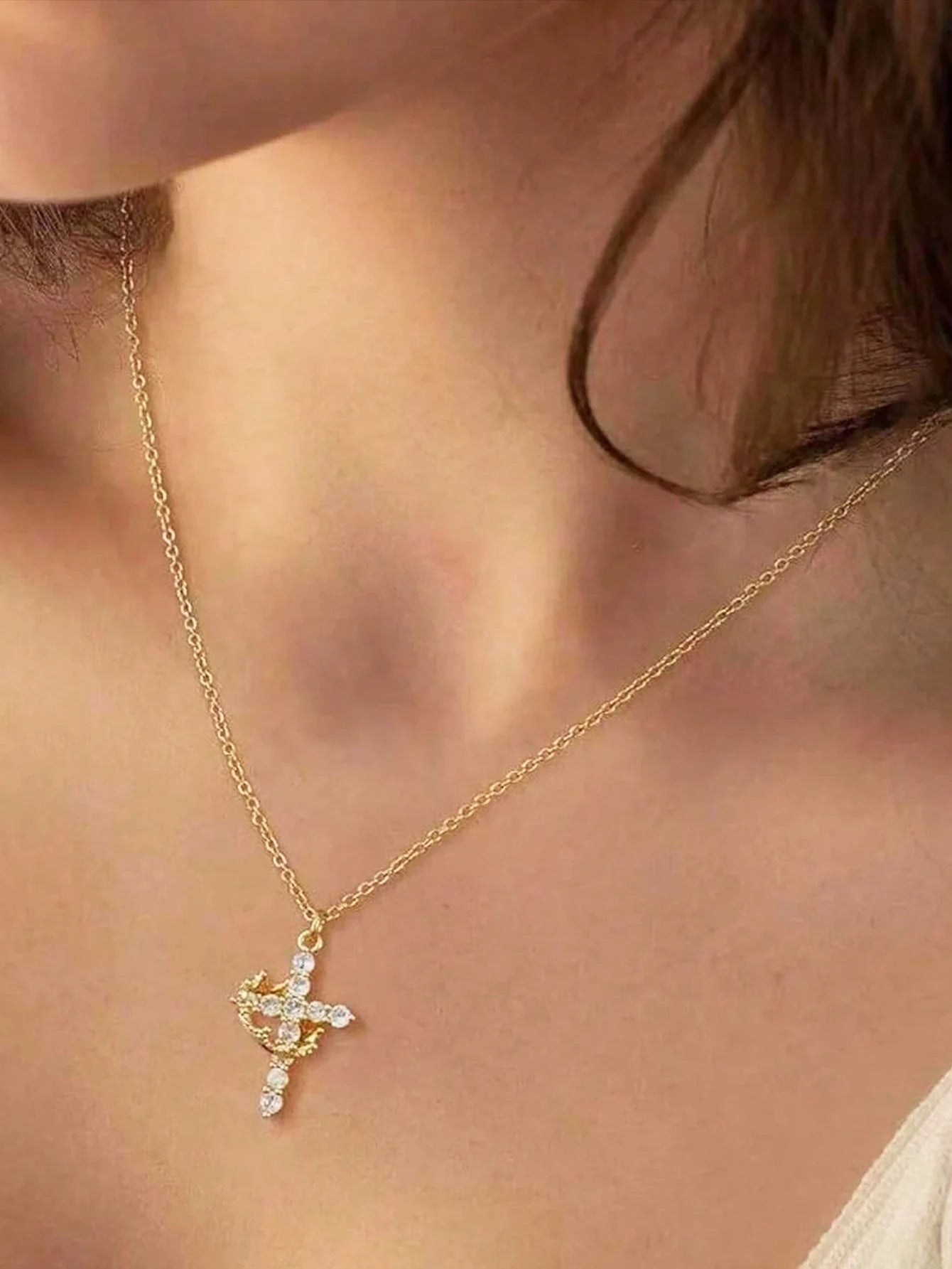 Crown Cross Necklace