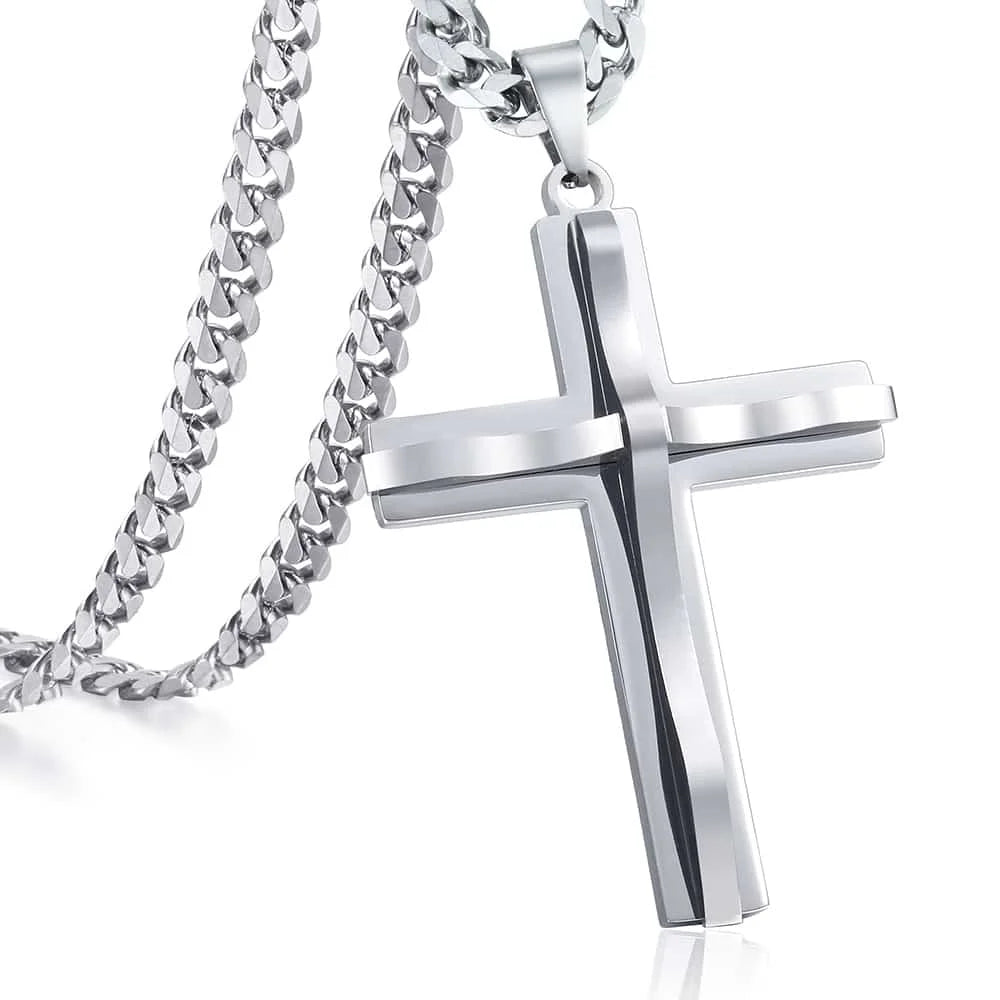 Silver Cross Pendant Necklace