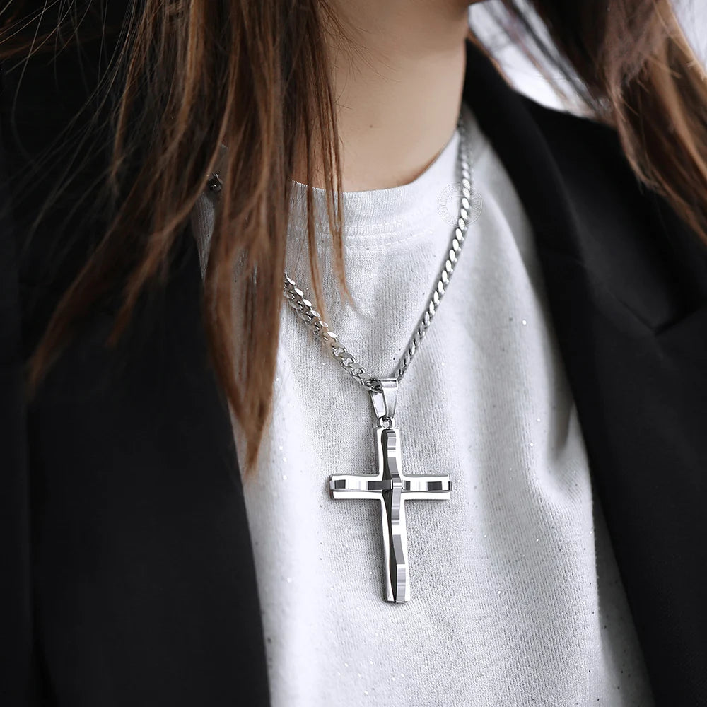 Silver Cross Pendant Necklace