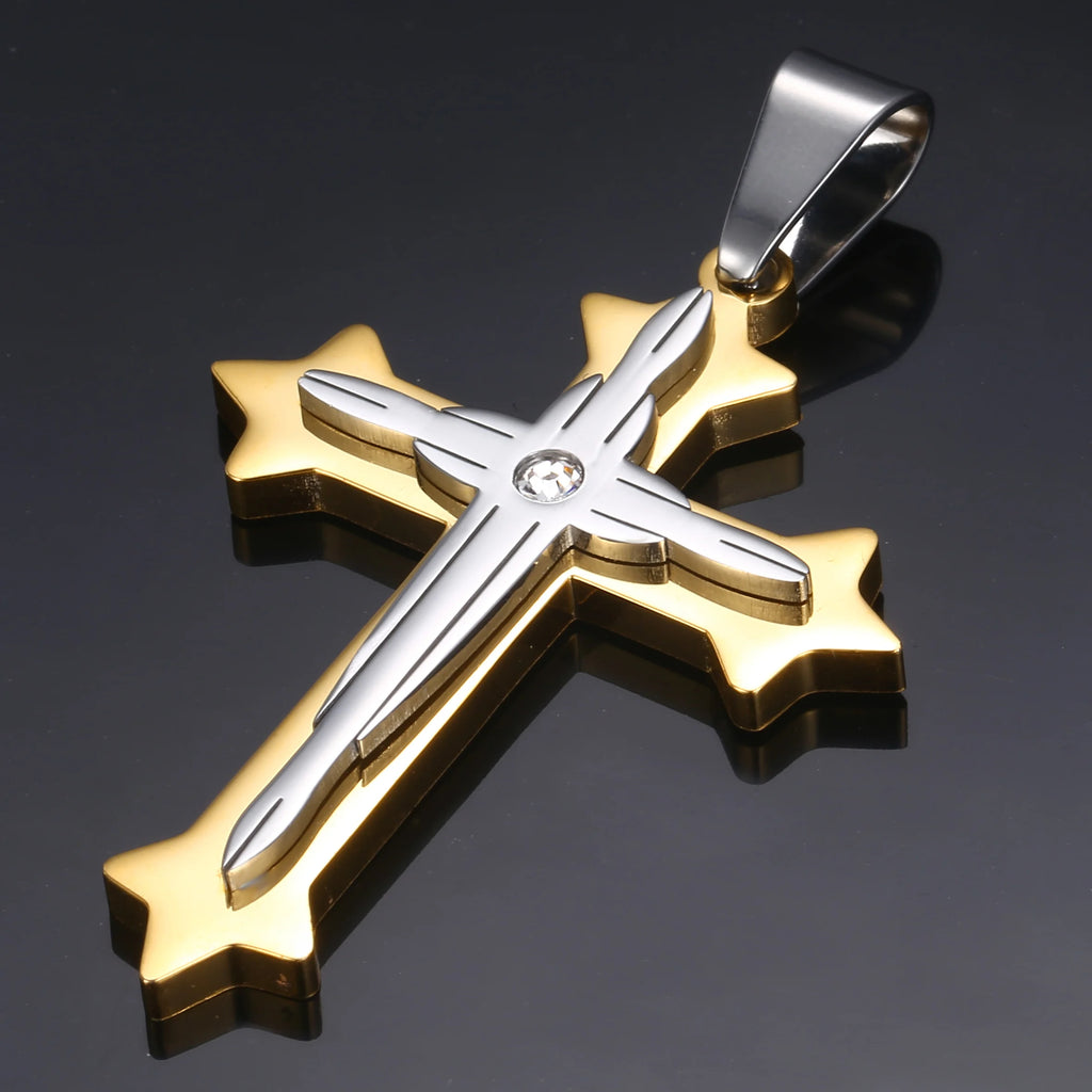 Silver Cross Pendant Necklace