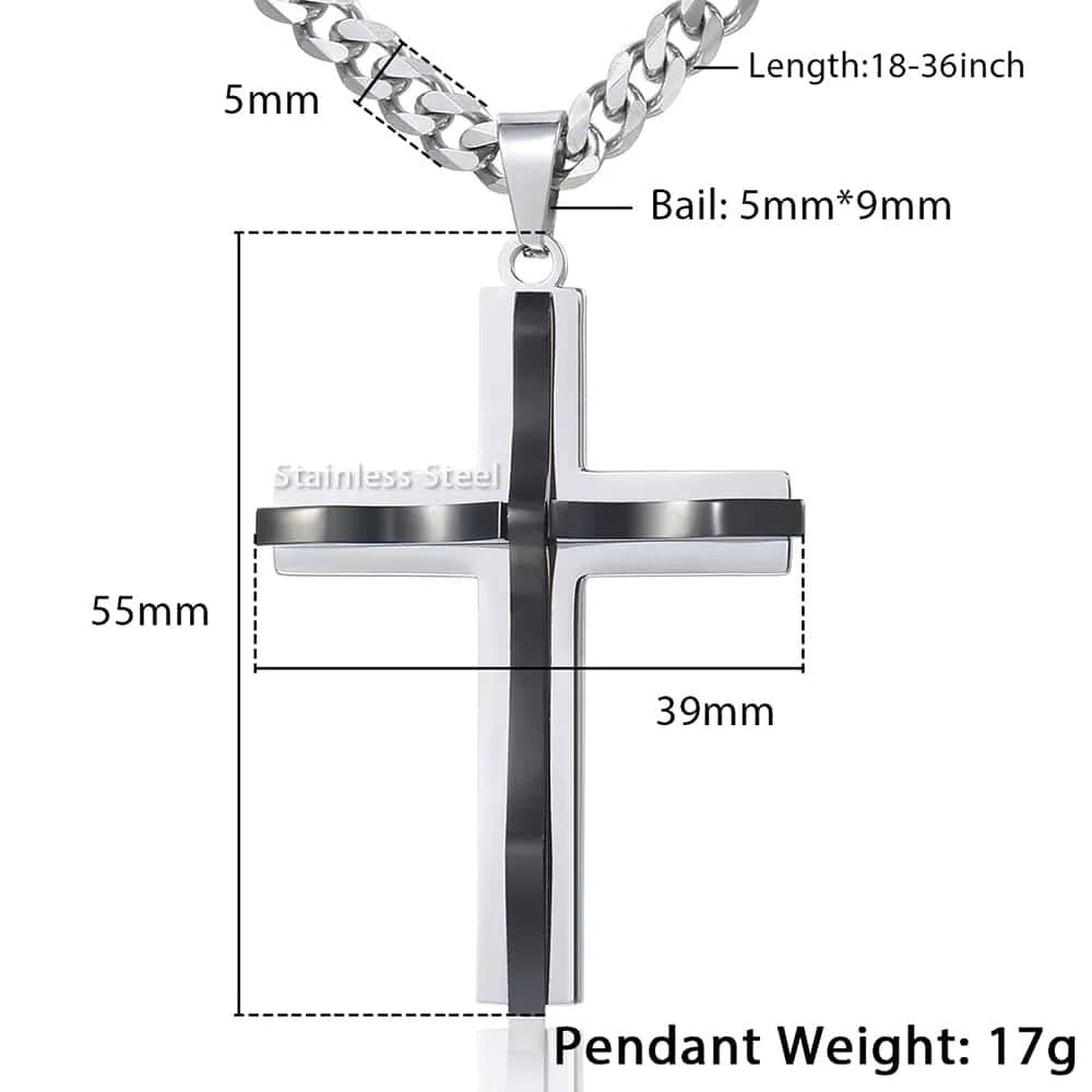 Silver Cross Pendant Necklace
