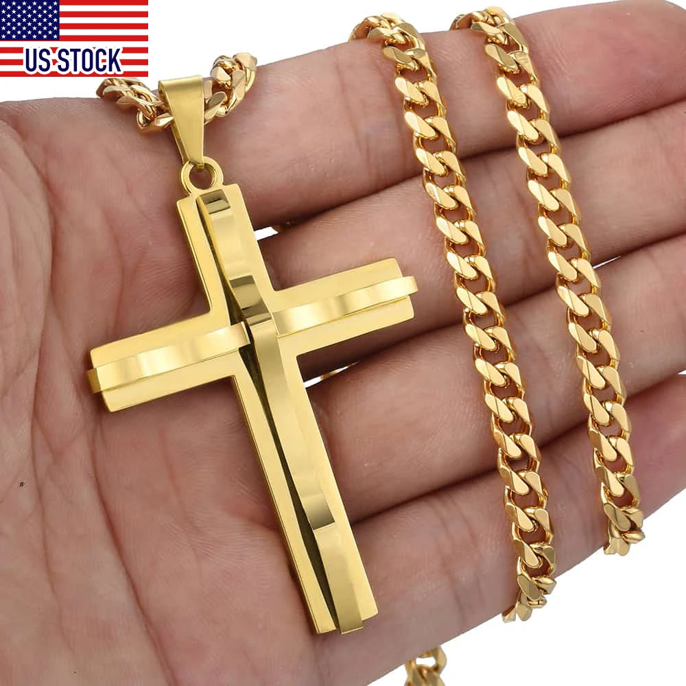 Silver Cross Pendant Necklace