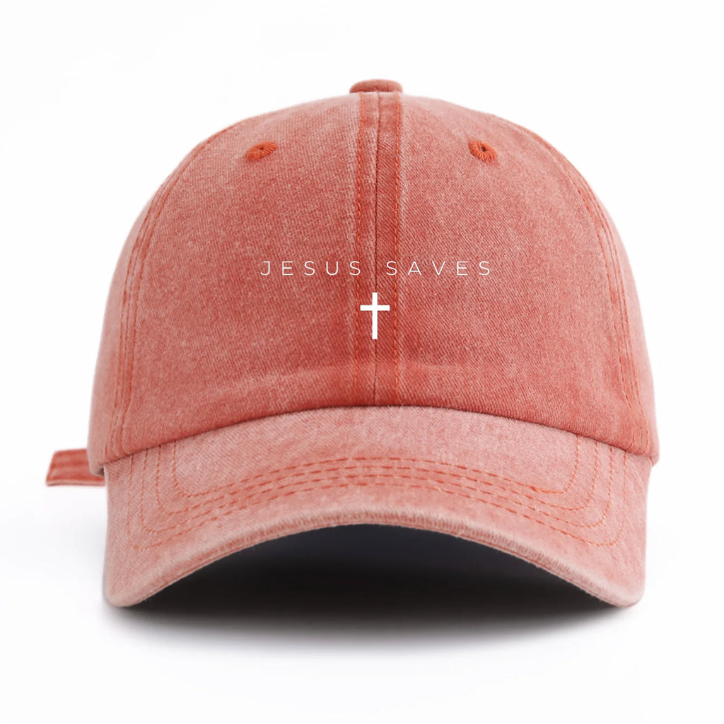 JESUS SAVES Washed Baseball Cap