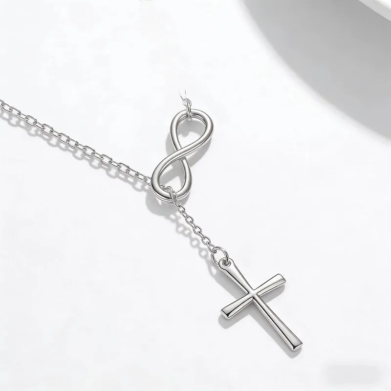 Lucky Number 8 Cross Necklace