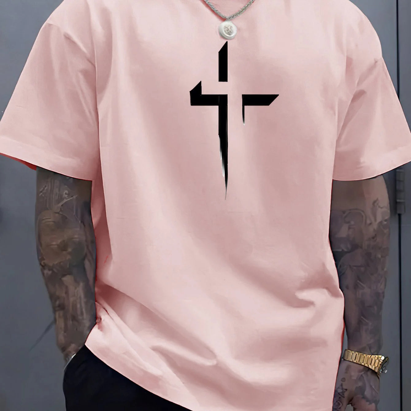 Loose Cross Creative Print Tee
