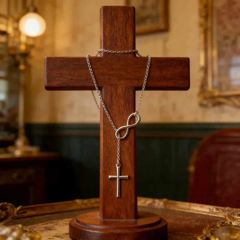 Lucky Number 8 Cross Necklace