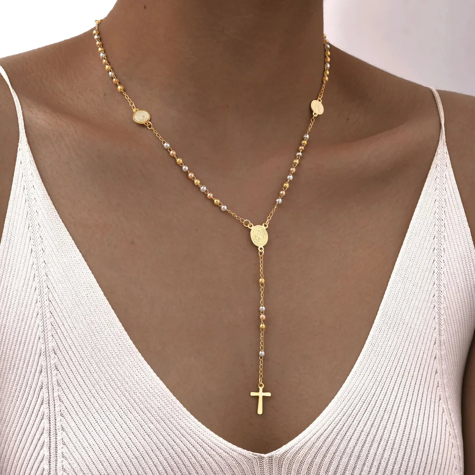 Rosary Cross Necklace