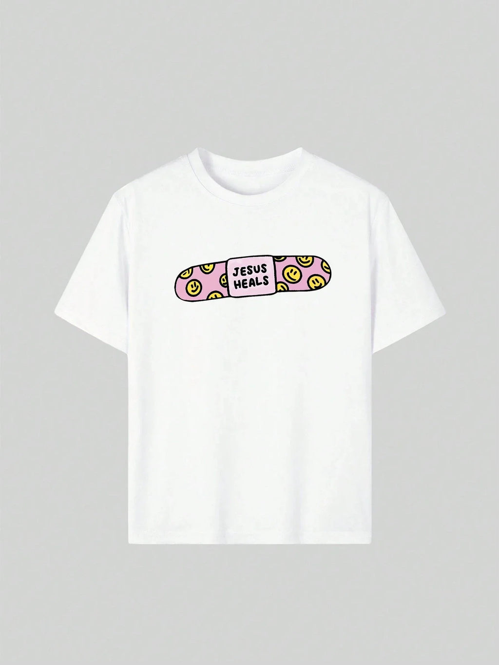 Smiley Jesus Heals Band-Aid Tee