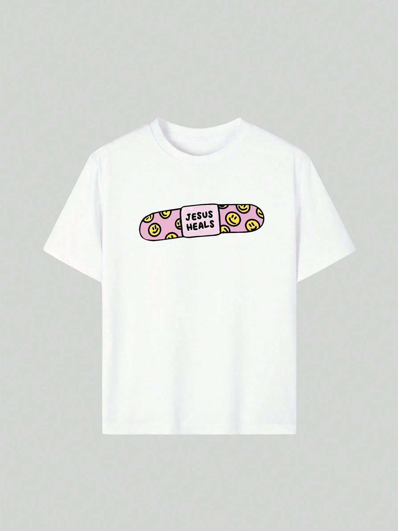 Smiley Jesus Heals Band-Aid Tee