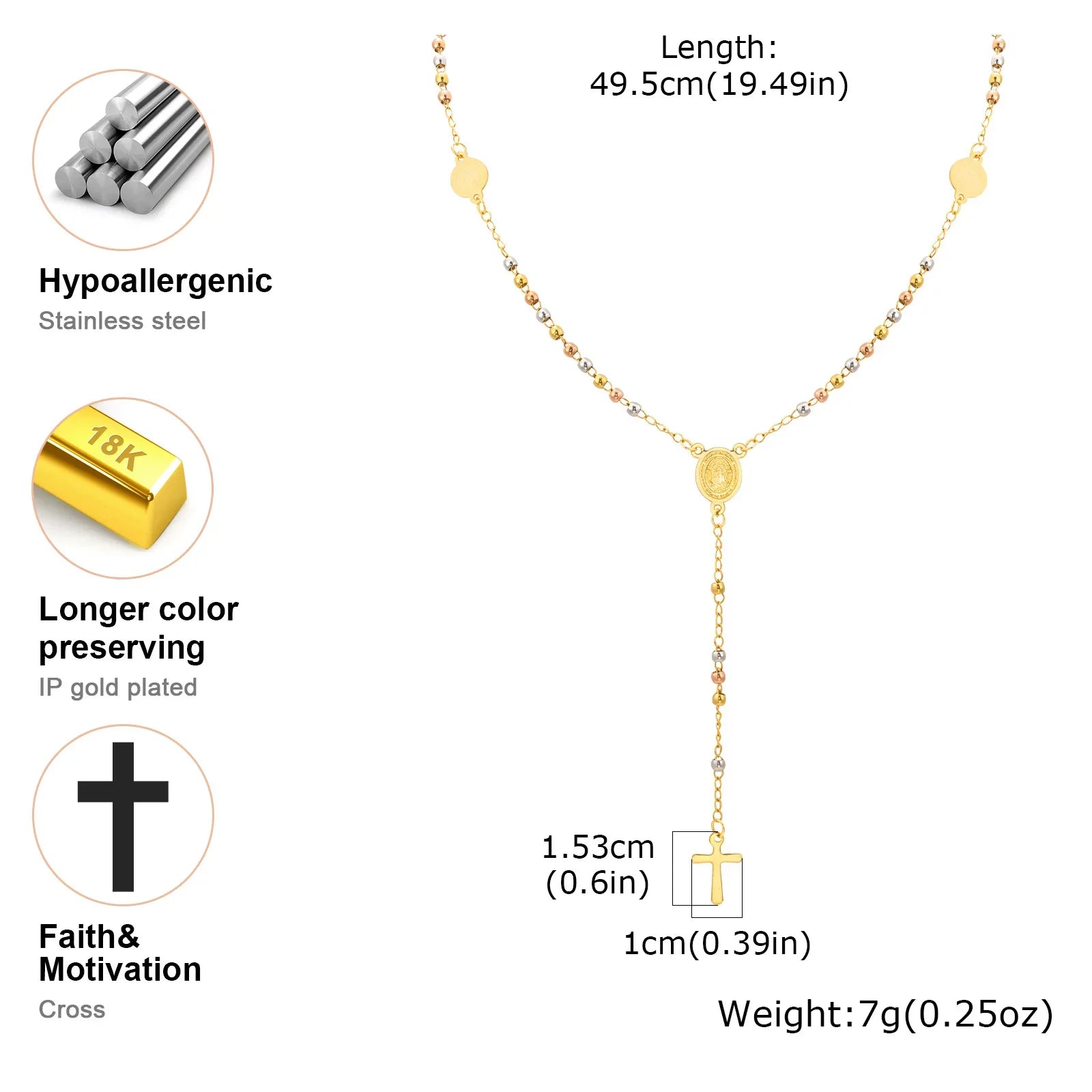 Rosary Cross Necklace