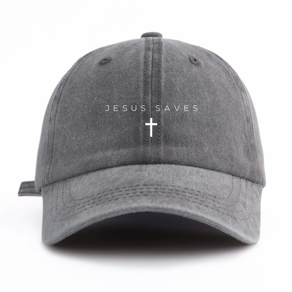 JESUS SAVES Washed Baseball Cap