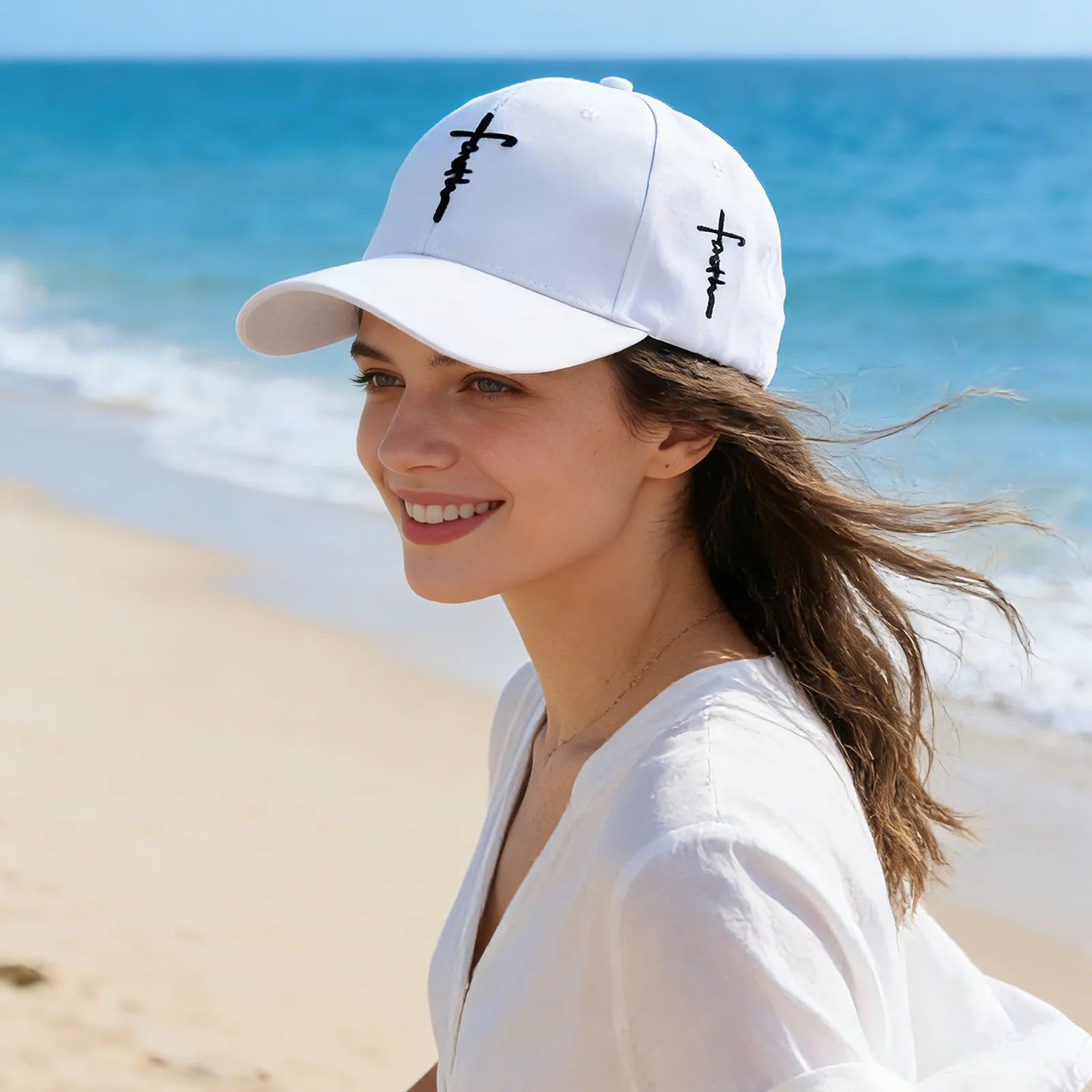 Cross Embroidered Cap