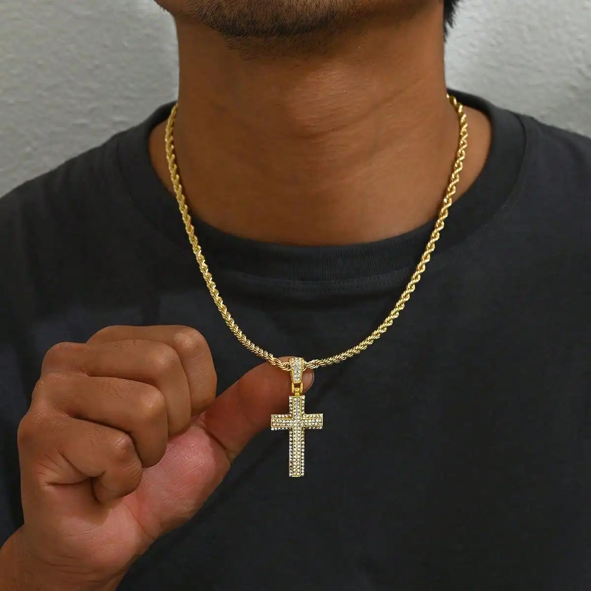 Gold Cross Pendant Necklace