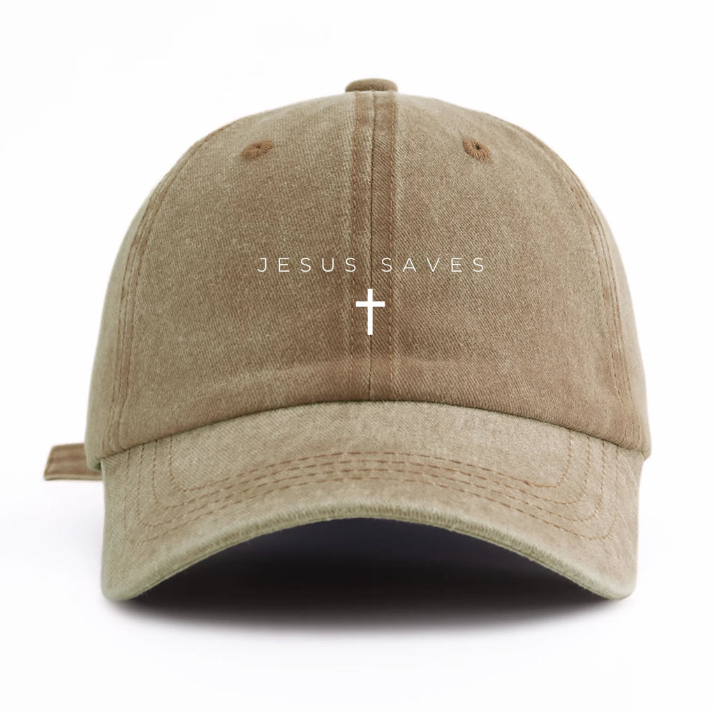 JESUS SAVES Washed Baseball Cap