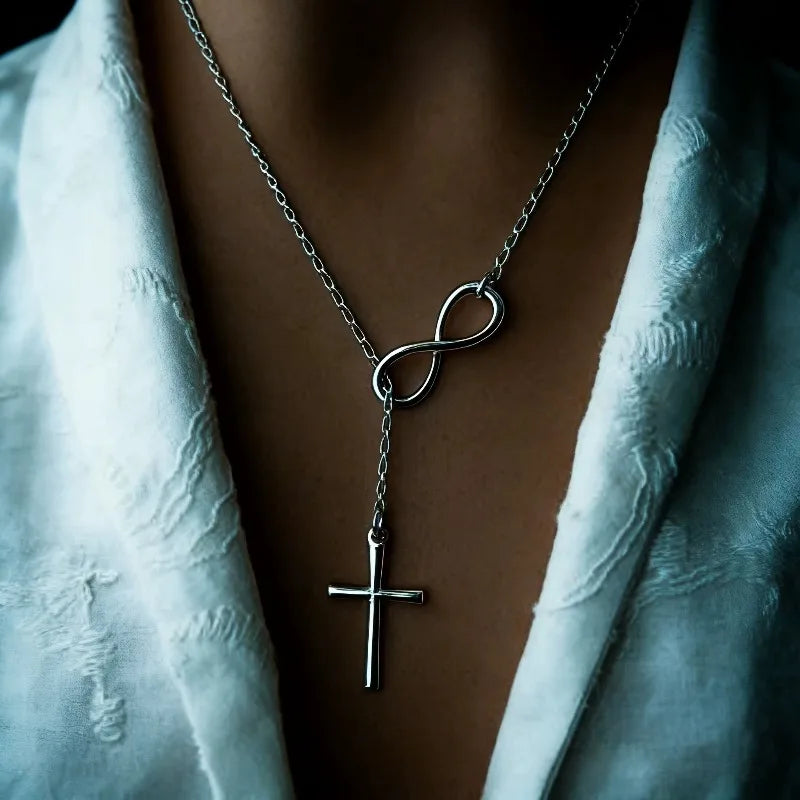 Lucky Number 8 Cross Necklace