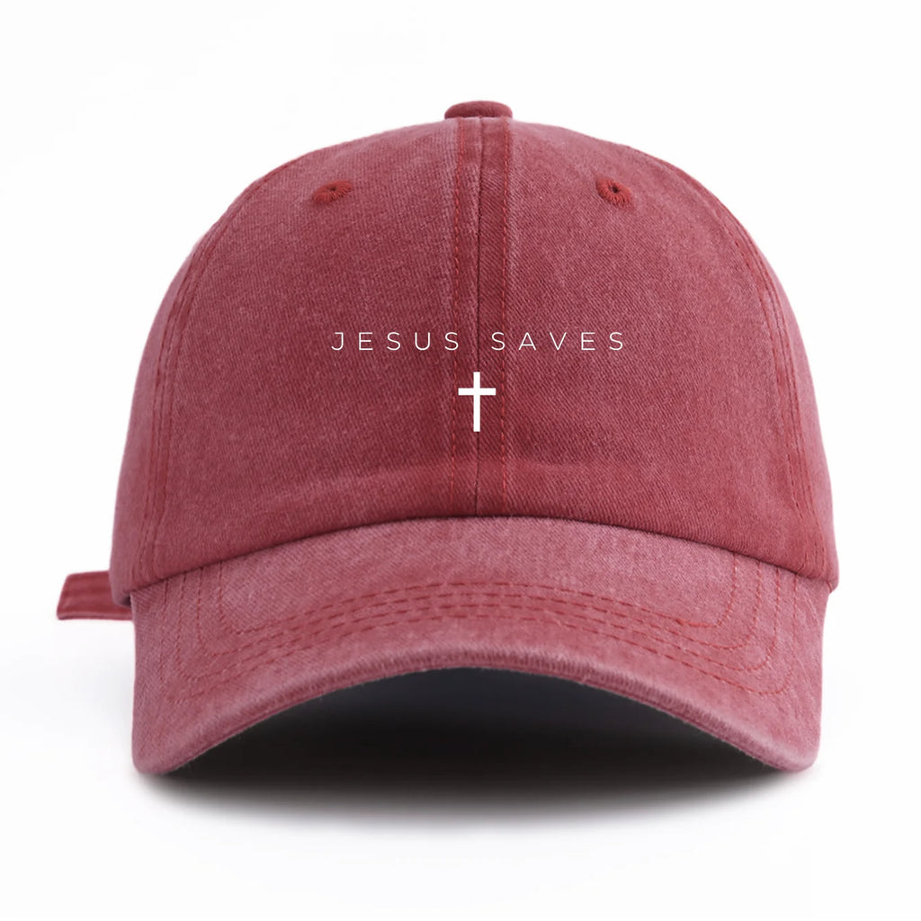 JESUS SAVES Washed Baseball Cap