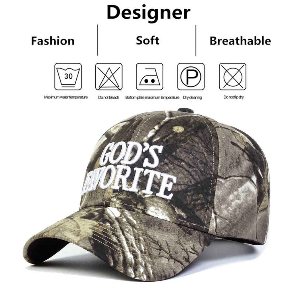 GOD'S FAVORITE Camo Baseball Cap