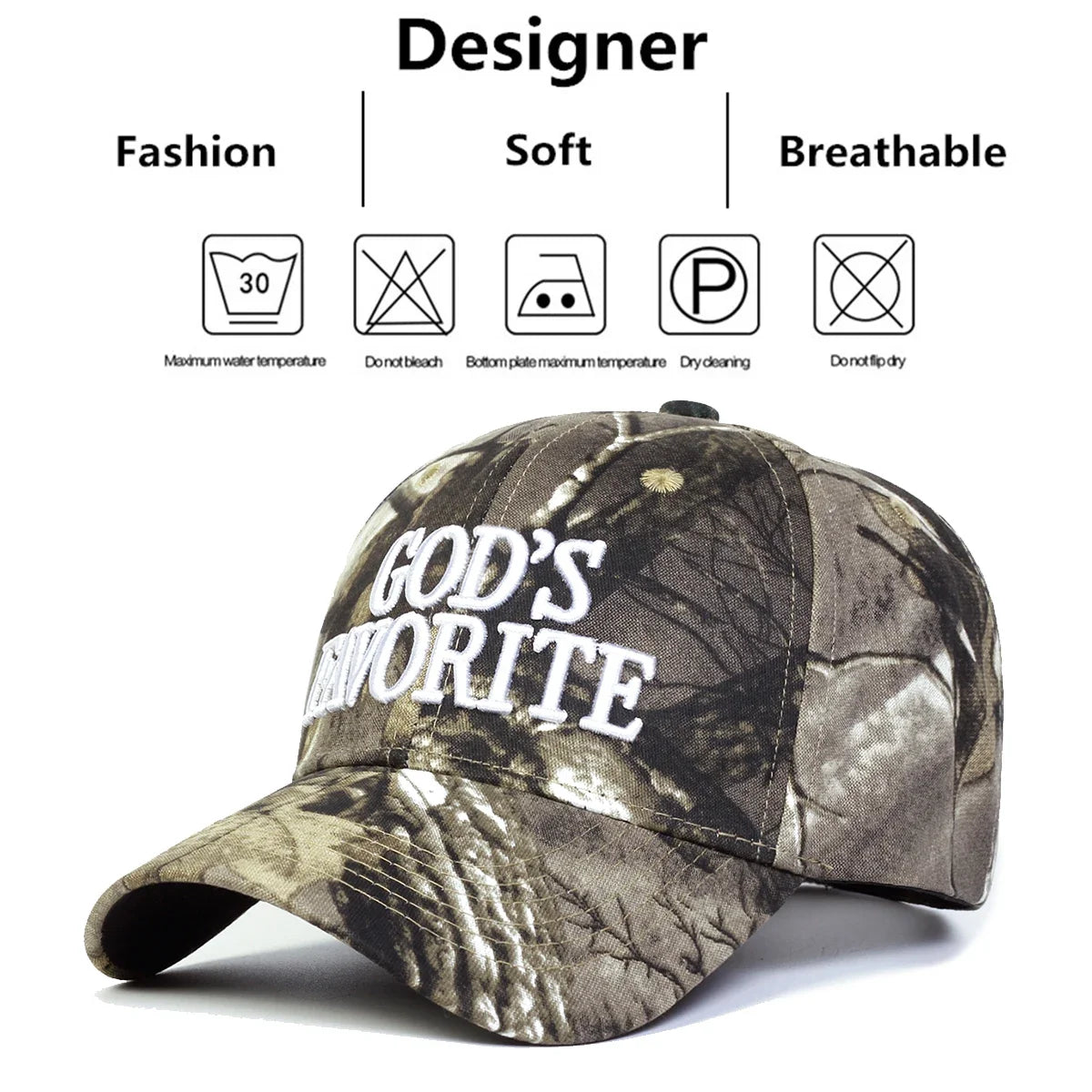 GOD'S FAVORITE Camo Baseball Cap