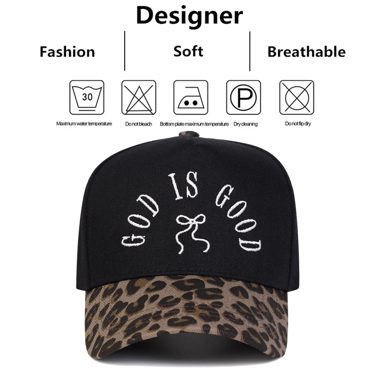 GOD IS GOOD Animal Print Baseball Cap