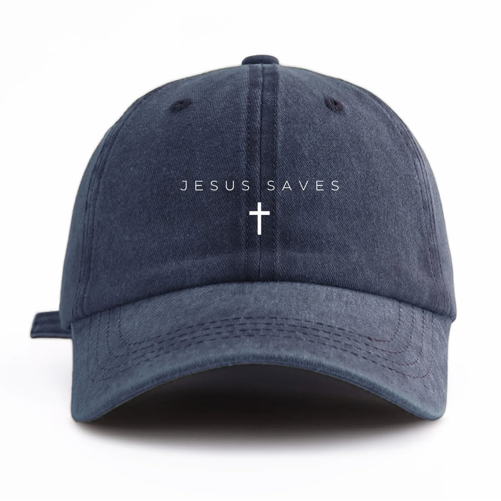 JESUS SAVES Washed Baseball Cap