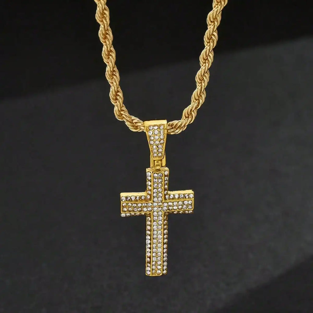 Gold Cross Pendant Necklace