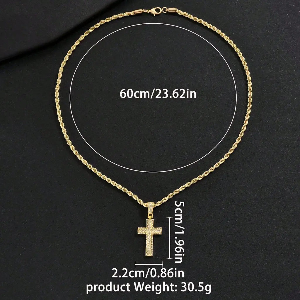 Gold Cross Pendant Necklace
