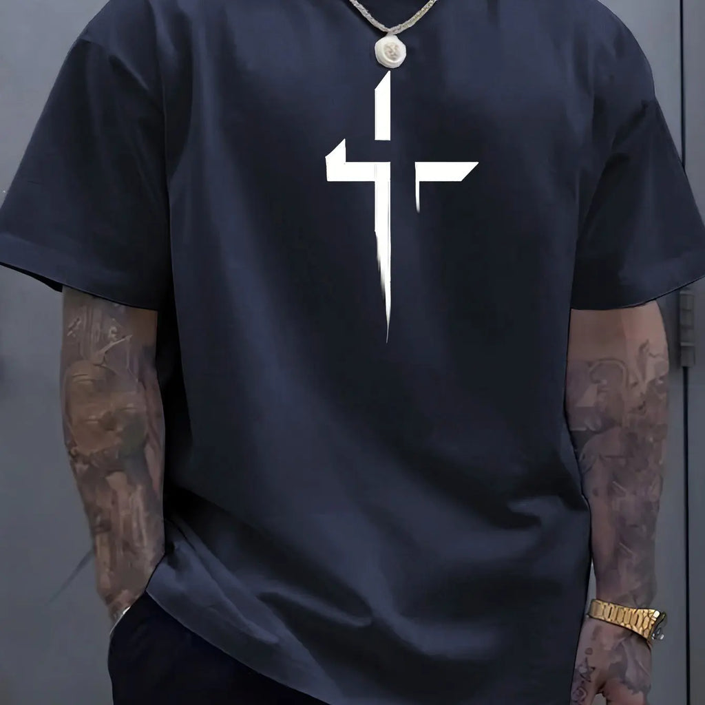 Loose Cross Creative Print Tee
