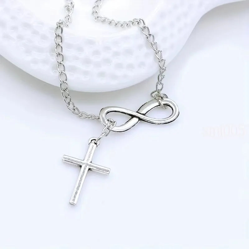 Lucky Number 8 Cross Necklace