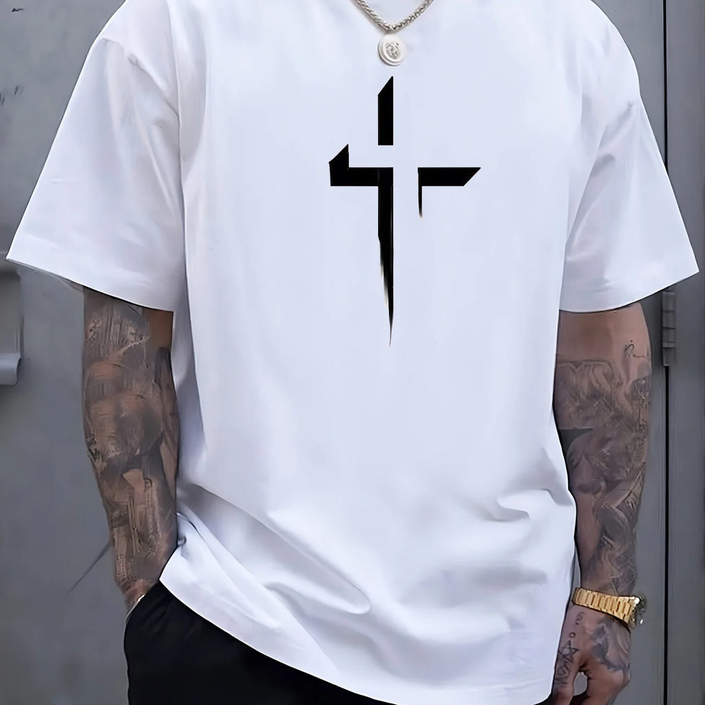 Loose Cross Creative Print Tee
