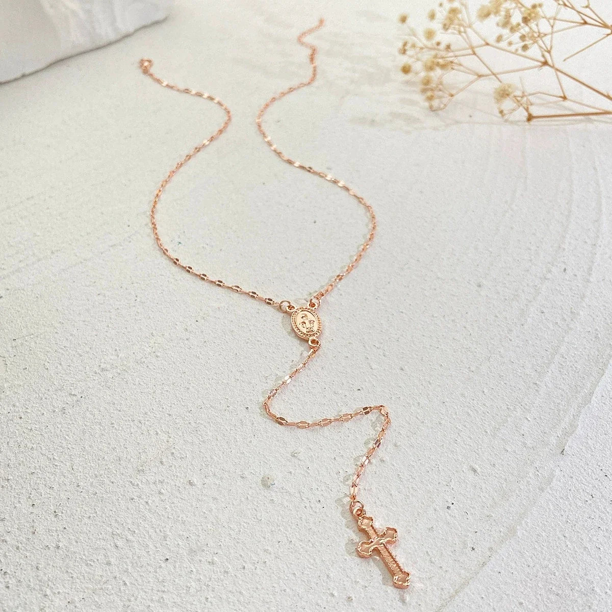 Cross Rosary Necklace