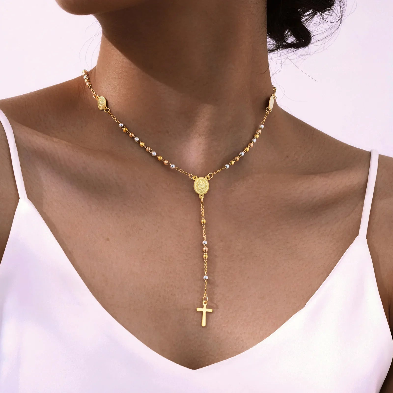 Rosary Cross Necklace