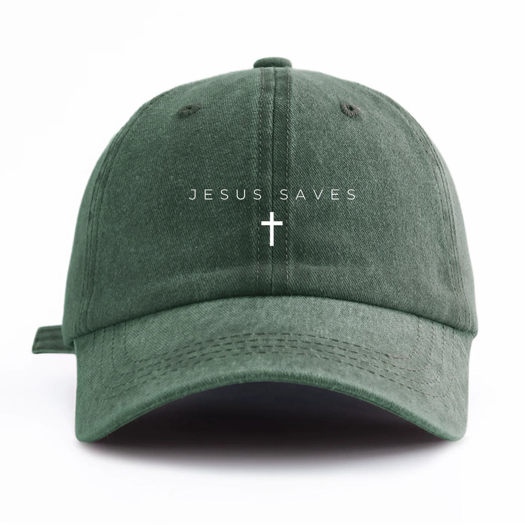 JESUS SAVES Washed Baseball Cap