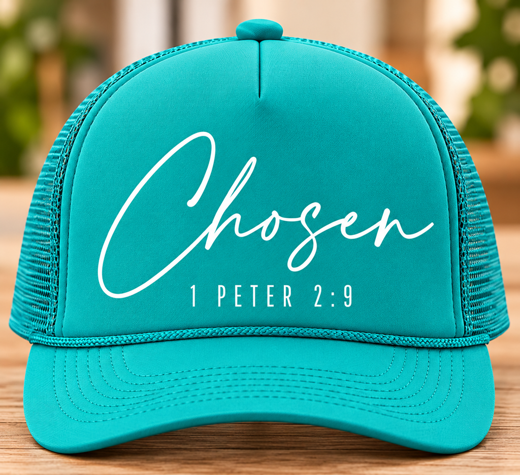 Chosen Christian Foam Trucker Hat – 1 Peter 2:9 | Faith-Based Snapback | Gospel Wear Co.
