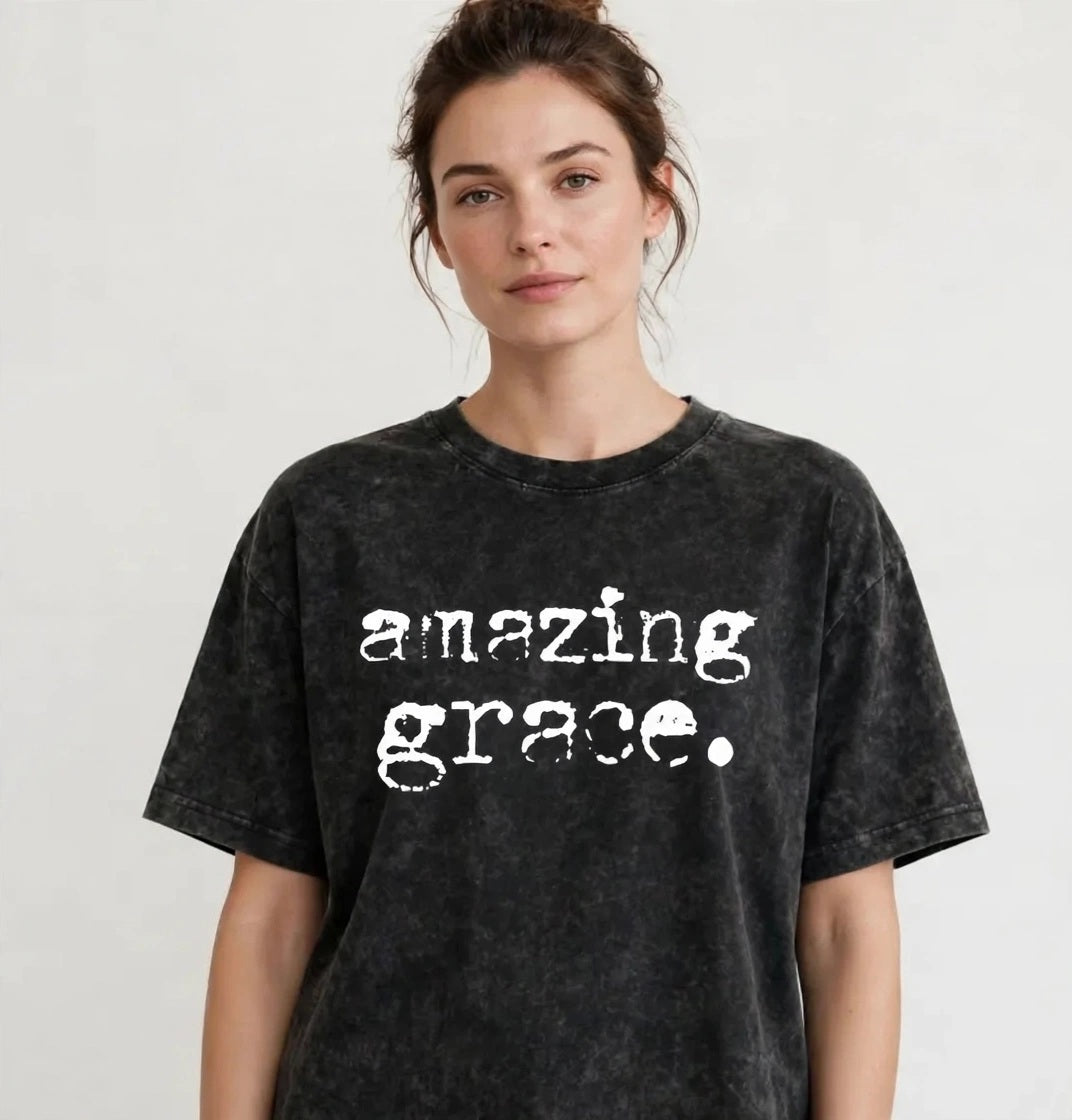 Amazing Grace Vintage Washed Christian T-Shirt