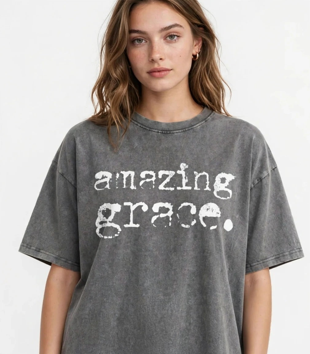 Amazing Grace Vintage Washed Christian T-Shirt